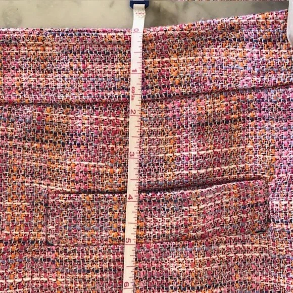 LOFT Pink Tweed A Line Petite Tailored Skirt 12P - Picture 14 of 15